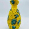 Rare 1960s-1970s Fat Lava West Germany Vase in Yellow and Blue Flowers by Bay Keramik