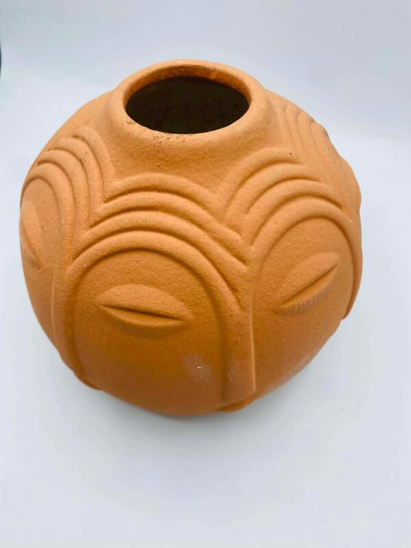 Mid century Modern Multi Face Terracotta Vase
