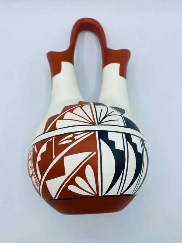 1987 Signed "SUNFLOWER" Taos Pueblo Native American Pottery Wedding Vase