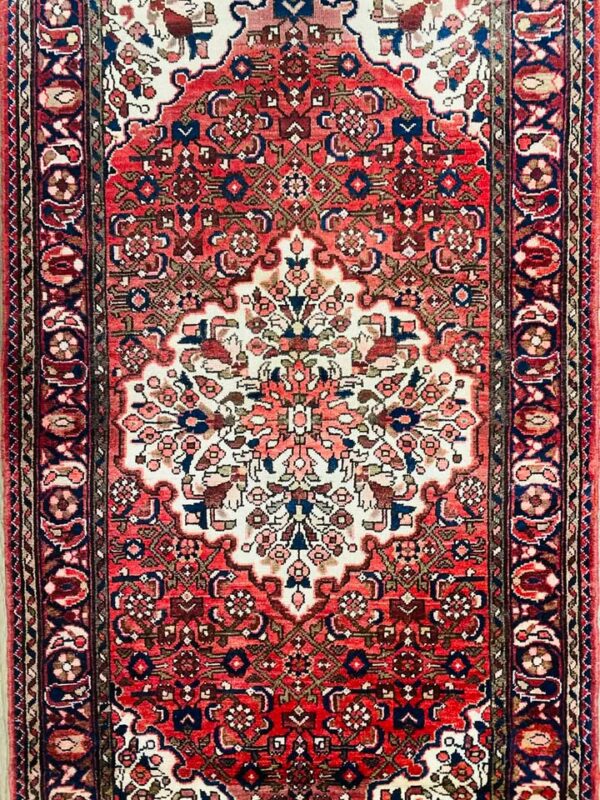 Origin "Liliyan" Persian Tribal Rug Hand Knotted Natural Dyes with Central Medallion and Floral/Geometric Patterns 6'8" X 3'5"
