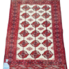 Origin "Turkmen" Persian Tribal Rug Hand Knotted Natural Dyes with Repeating Geometric Patterns 5'4" X 3'10"
