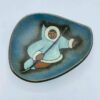 1970s L&M Vintage Canadian Redware Inuit Hunter Pottery Dish