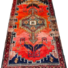 Origin "Hamedan" Persian Tribal Rug Hand Knotted Natural Dyes with Geometric Patterns 7' X 4'