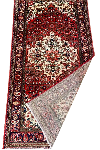 Origin "Liliyan" Persian Tribal Rug Hand Knotted Natural Dyes with Central Medallion and Floral/Geometric Patterns 6'8" X 3'5"