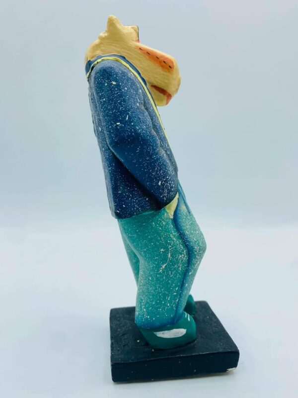 Hand-Carved Wooden Folk Art Figurine