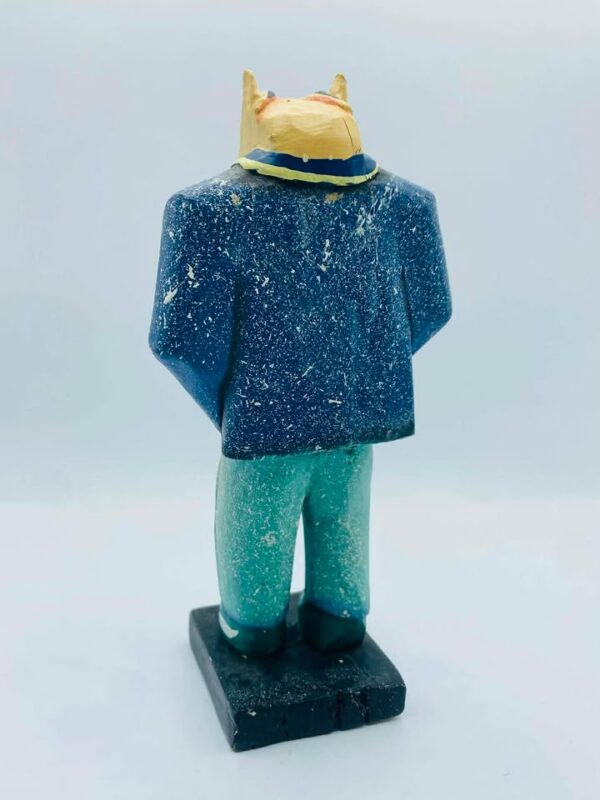 Hand-Carved Wooden Folk Art Figurine