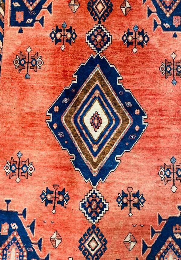 Origin "Sirjan" Persian Tribal Rug Hand Knotted Natural Dyes with Geometric Patterns 7'1" X 5'
