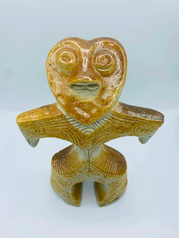 Heart Shape Dogu Ceramic Figurine Most Likely Made in Japan