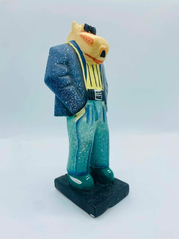 Hand-Carved Wooden Folk Art Figurine