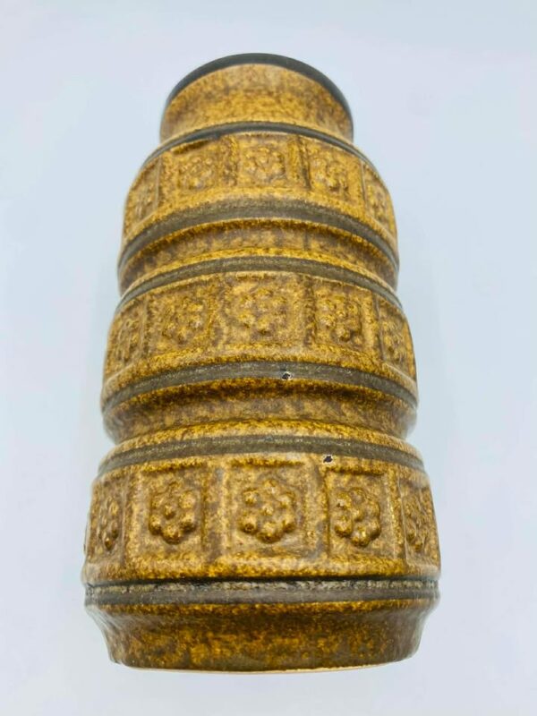 1960s-1970s West Germany Pottery By Bay Keramik Vase with Six Leaf Pattern