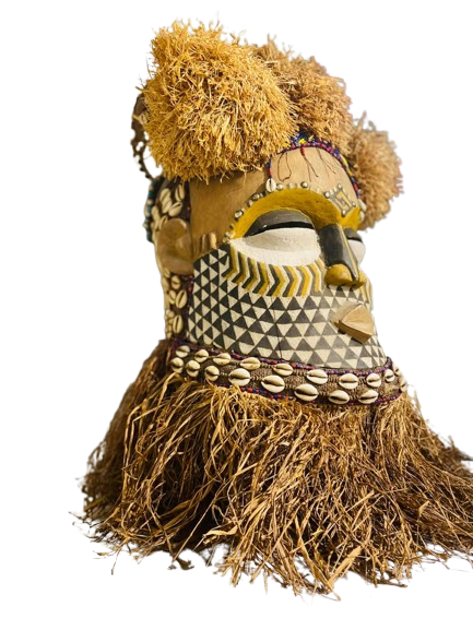 Kuba Nyet Horned Helmet Mask – Royal Ceremonial Mask