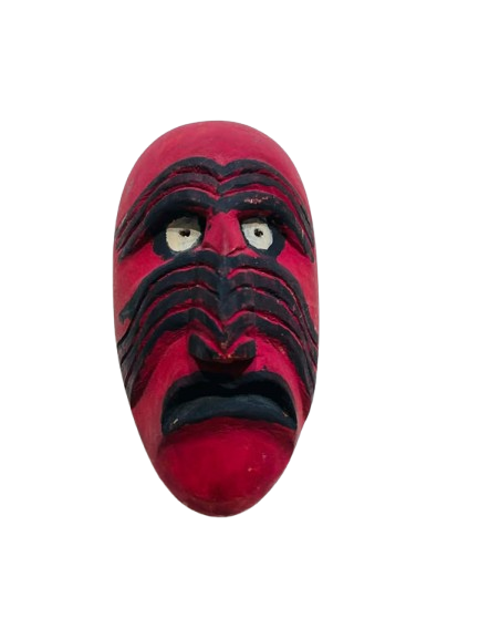 Vintage 1967 Mohawk Haudenosaunee Hand-Curved Wooden Mask (Six Nations, Branford Reserve)