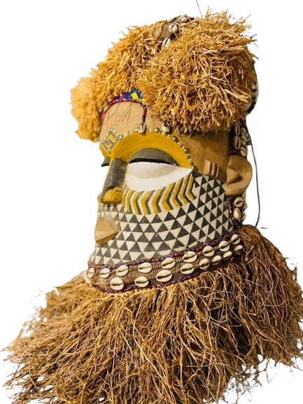 Kuba Nyet Horned Helmet Mask – Royal Ceremonial Mask