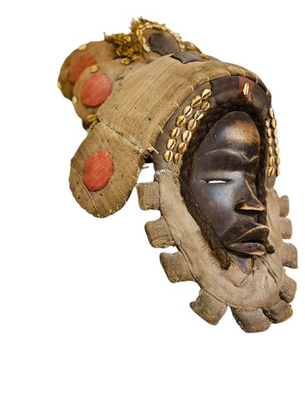 African, Classic Dan Mask. Ivory Coast, Liberia. Carved wood, painted black