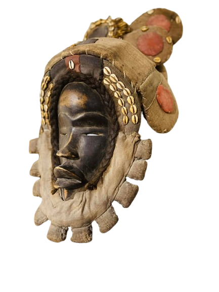 African, Classic Dan Mask. Ivory Coast, Liberia. Carved wood, painted black