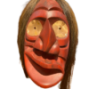Haudenosaunee False Face Mask (Red, Broken Nose)