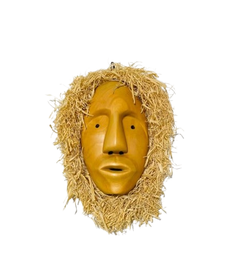 “Bushy Head” – Hand-Carved Iroquois Mask by Gene Thomas